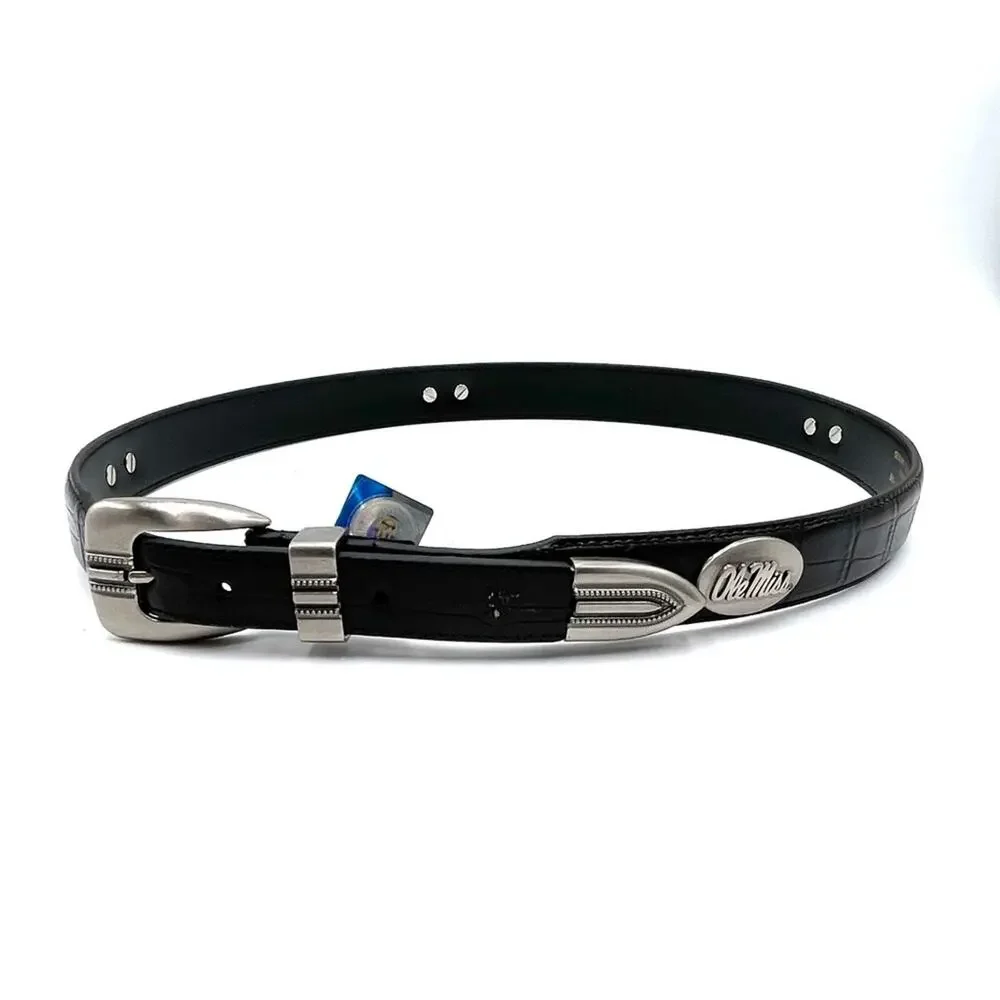 ZEPPRO OLE MISS men's black leather concho's belt size 38 = 43